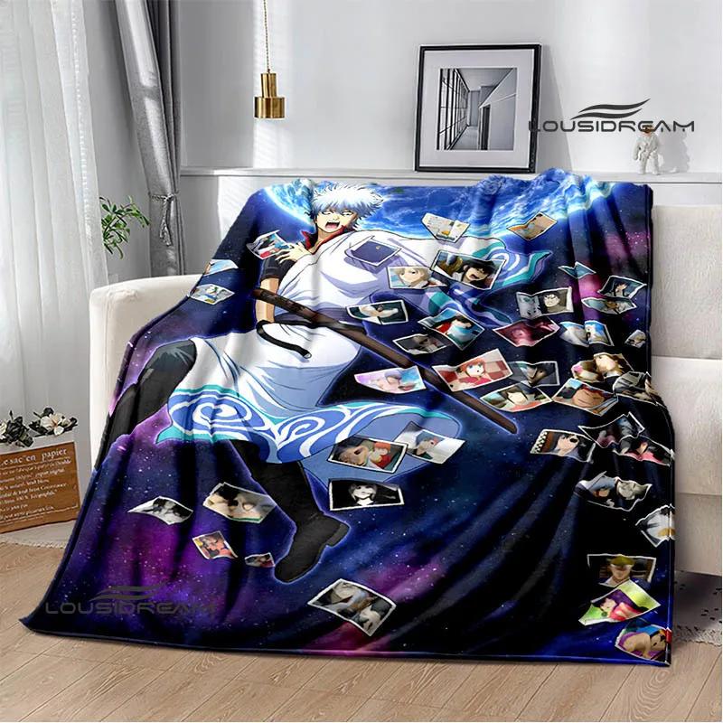 GINTAMA Cartoon Printed Blankets Picnic Blanket Warm Flannel Blankets Home Bed Linings Blankets for Beds Birthday Gift