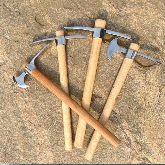 Double Headed Pickaxe Stainless Steel Dual Head Gardening Pickaxe Heavy Duty Pickaxe with Handle for Digging Weeding Planting