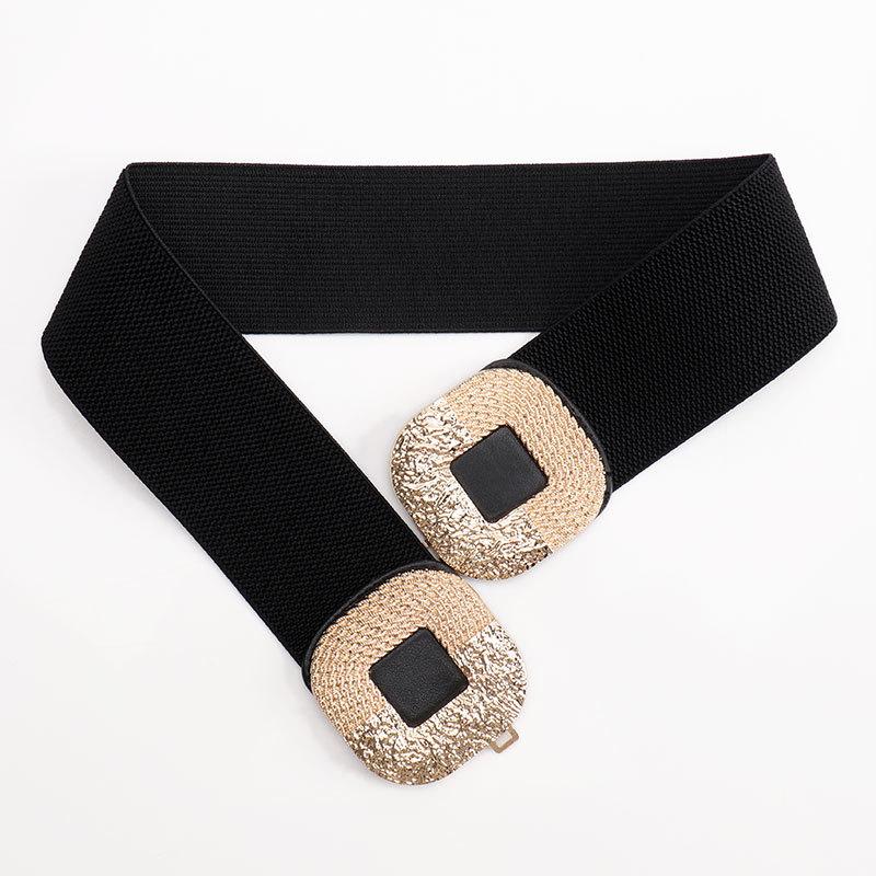 European and American elastic belt women's buckle elastic wide women's waist seal versatile dress coat sweater belt