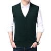 Jarní a podzimní pánská pletená vesta bez rukávů Cardigan středního věku Volný tatínkový pánský outfit Spodní košile Top