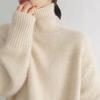 Autumn Women's Knitted Turtleneck Pullover Loose Thick High Neck Jumper Long Sleeved Korean Fashion Lazy Style Sweater Women