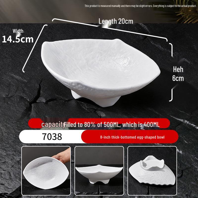 White Melamine Porcelain-Style Snack Plate - Perfect for KTV, Bar, or Restaurant Serving