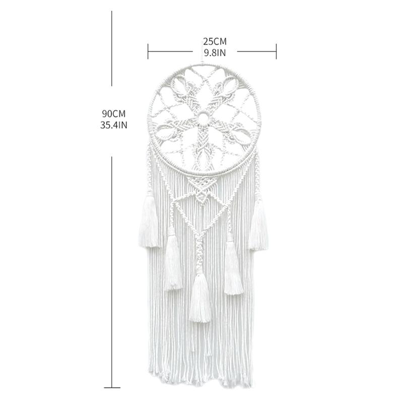 AEE4-Macrame Dream Catchers For Bedroom Adult Dream Catcher Wall Decor Large Boho Wall Hanging With Woven Leaves Decoration