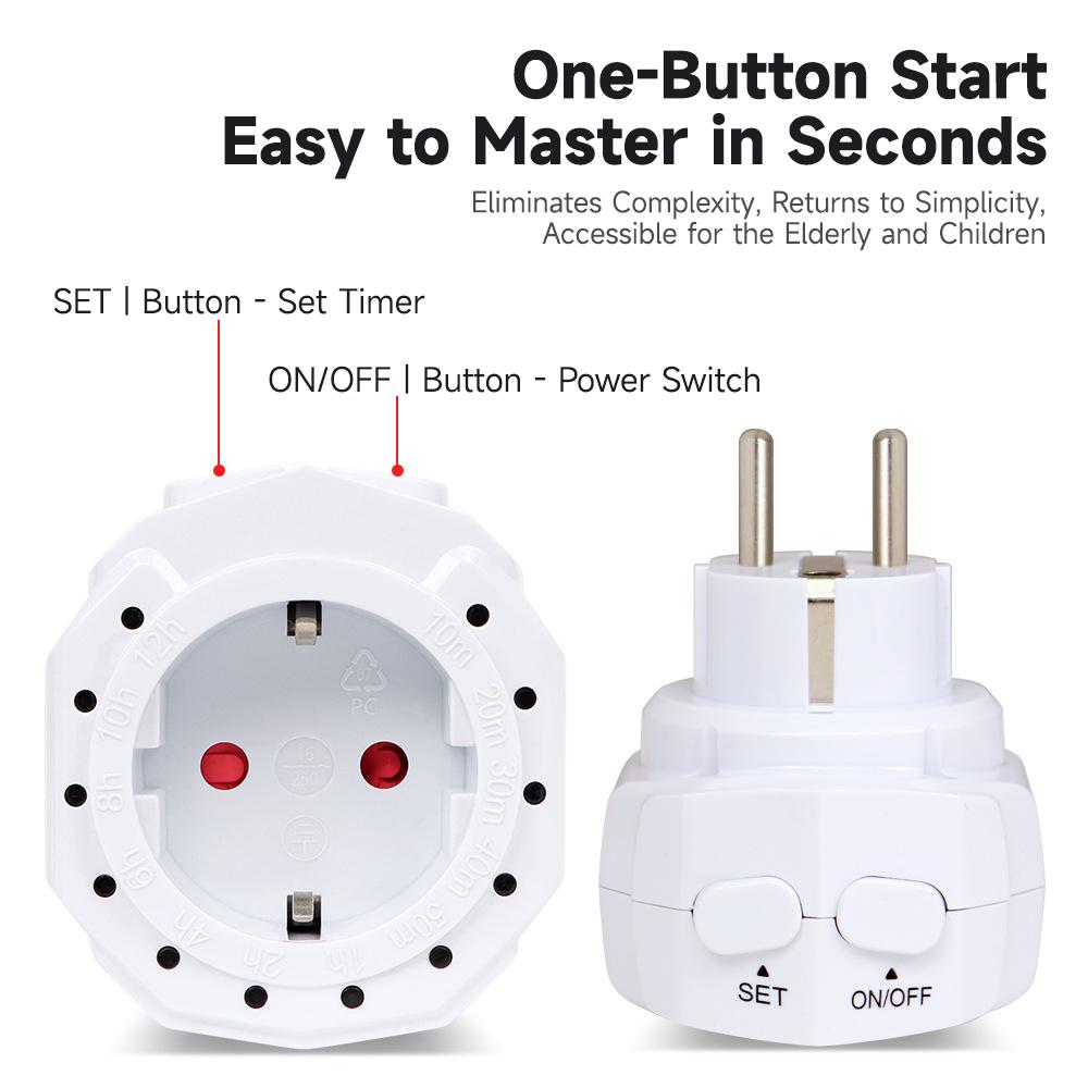 12 Hour Timer Socket Plug Smart Countdown Timer Outlet Universal Timing Switch 220V EU Plug Timing Socket For Kitchen Charge3