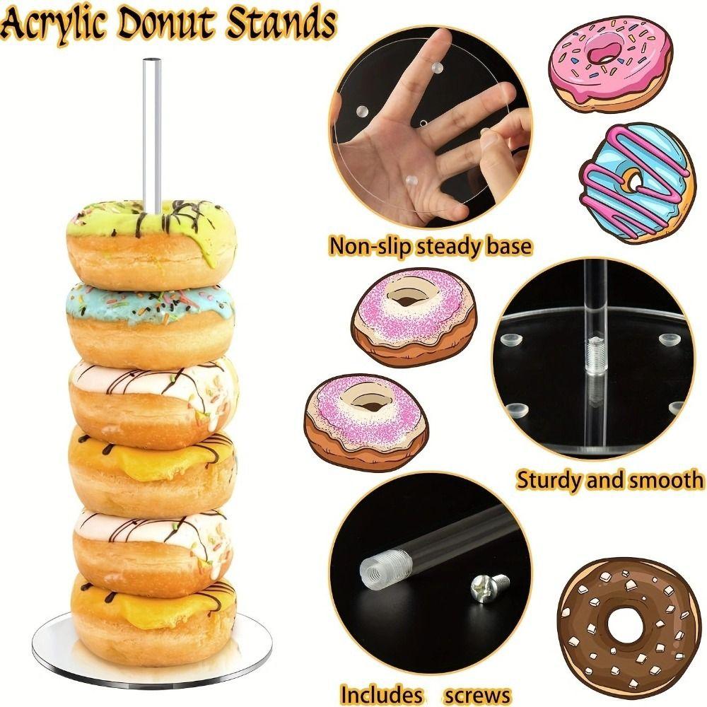 5Pcs Clear Doughnut Holder Wedding Table Decoration Dessert Display Stand DIY Donut Stands Table