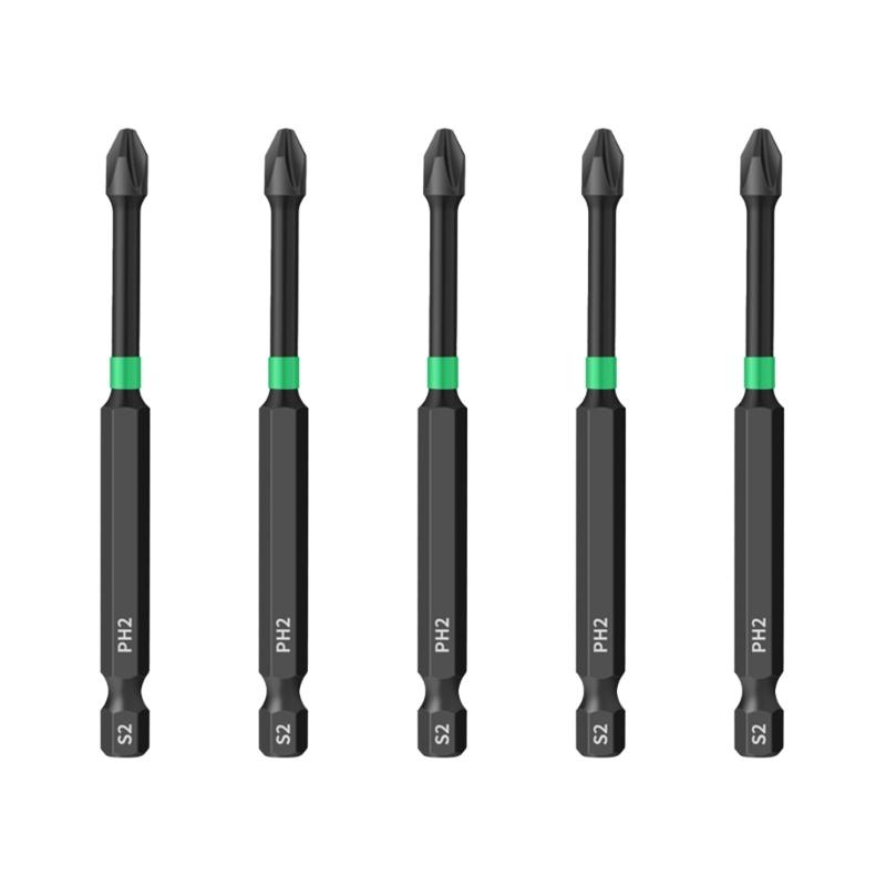 

5Pcs Strong Magnetic Screwdriver Bits High Hardness Batch Head Nonslip Impact Driver Bit Set for Power Drilling Tools
