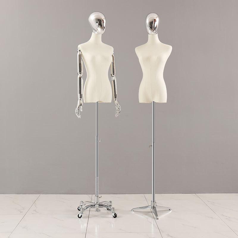 Korean Style Electroplated Female Torso Mannequin for Clothing Display