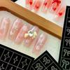 Airbrush Stencil For Nails Heart Bow Stars Pattern Hollow Nail Sticker Templates For French Manicure Tips Nail Design