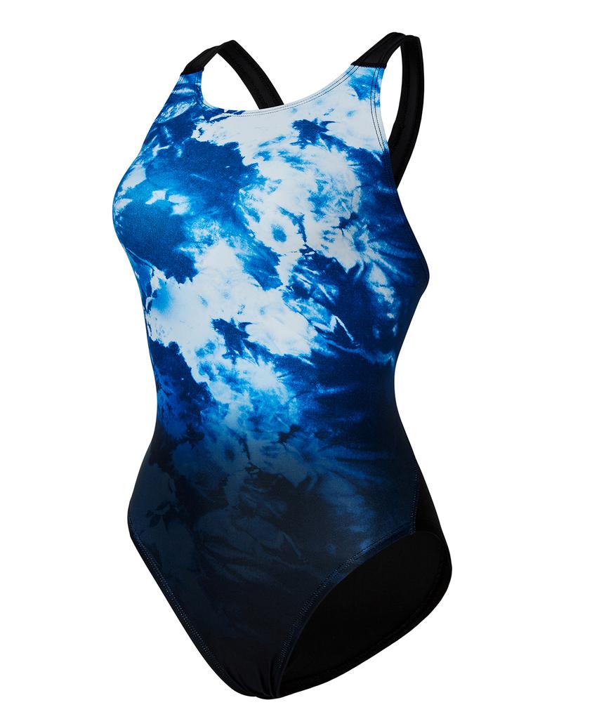 Laelliseupocheu [Osla622 Blu] Mono Flower X-Back Swimsuit Blue