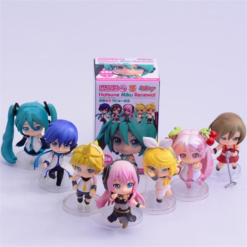 7cm 7style Random Hatsune Miku Virtual Singer Anime Action Figure 3D PVC Model Character Cosplay Accessories Cute Lovely Kids