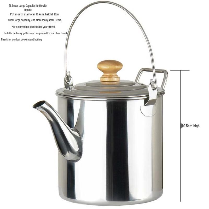 OEING Portable Camping Hanging Pot Stainless Steel