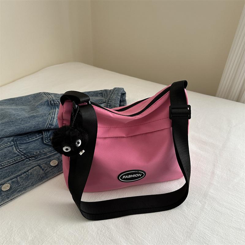 

Large-capacity students are beautiful, daily shopping Korean version of personalized simple tote bag fashionable men s and women s shoulder Without pendant троянди рожеві кольору