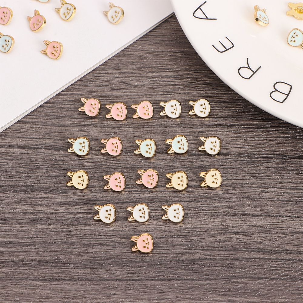 20Pcs Metal Mini Buttons For Doll Clothes Sewing Decoration DIY Cute Rabbit Buckles 1/6 Dolls Clothing Accessories High Quality