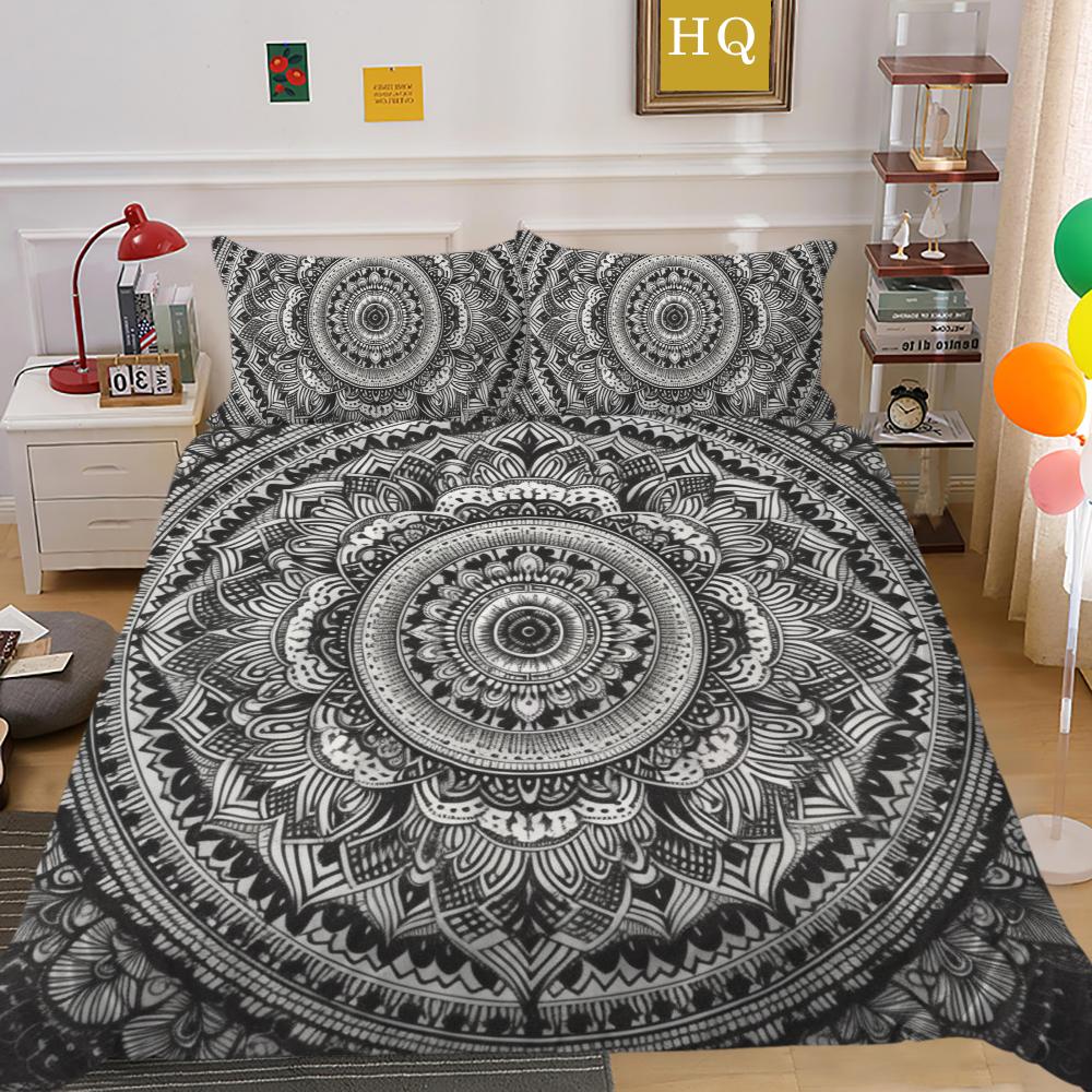 Cuverturi de pat cu mandala Decorare dormitor Seturi de pat la modă Cuverturi de pat din microfibră de dimensiuni complete Costume de pat pentru bărbați