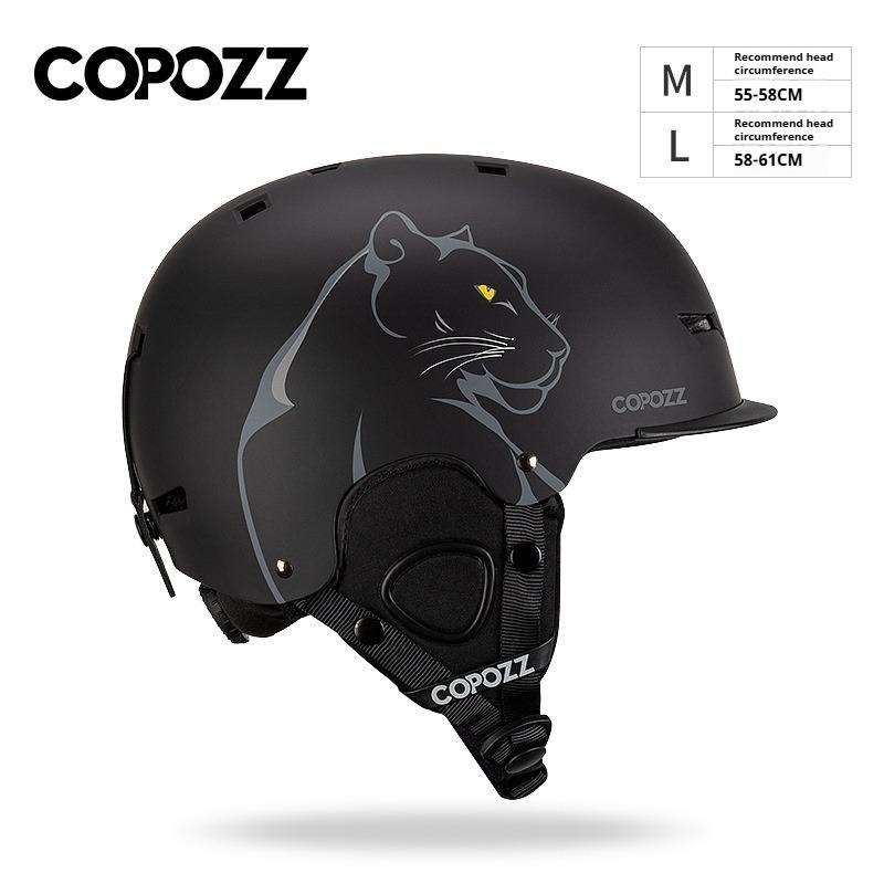 

Ski Helmets Men and Women Adults Children s Single and Double Board Outdoor Sports Equipment Safety Professional Snow Helmet Protective Gear Black Panther M Size