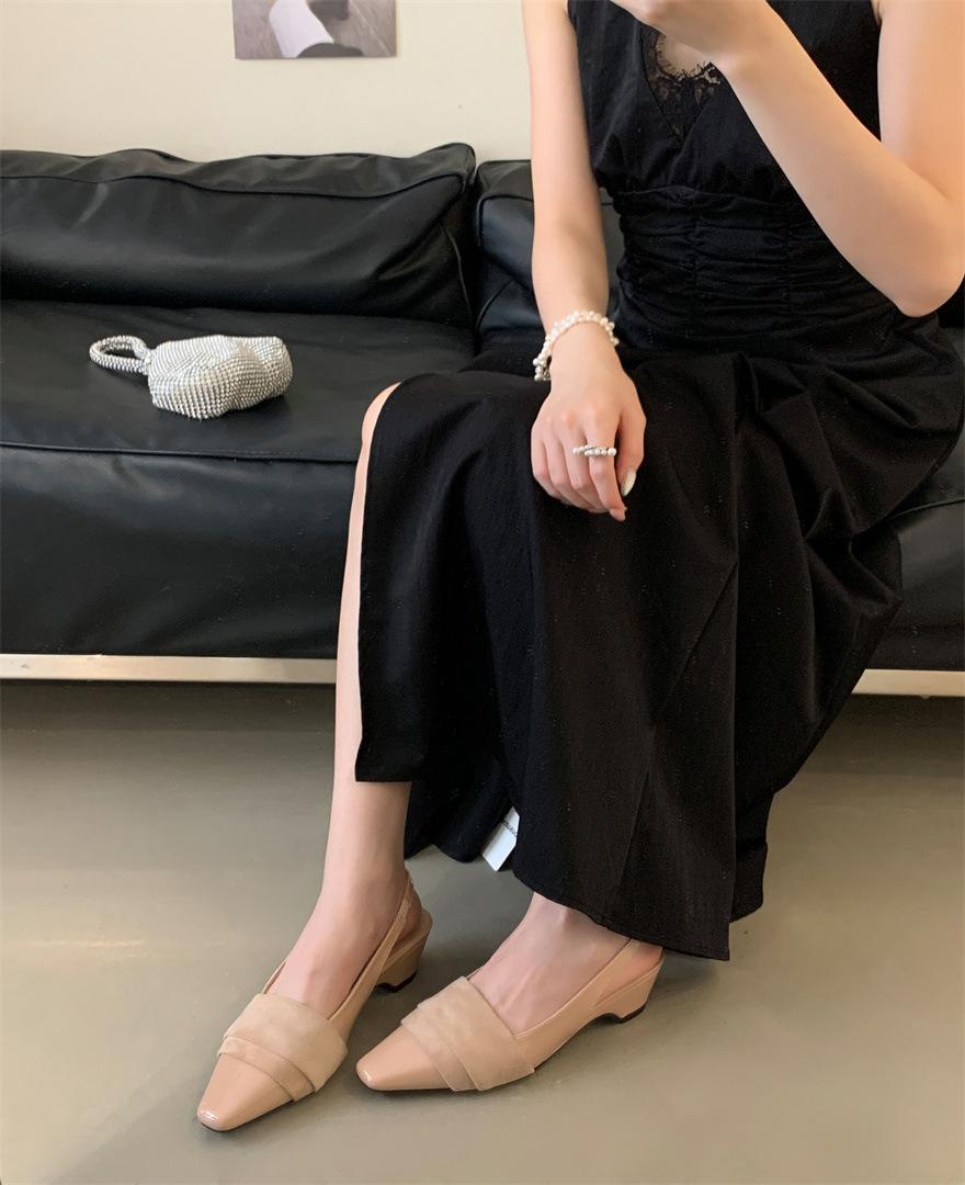 

2025 new summer women s wear silver beautiful with skirt thick heel bag heel with high heel sandals women 39 телесный