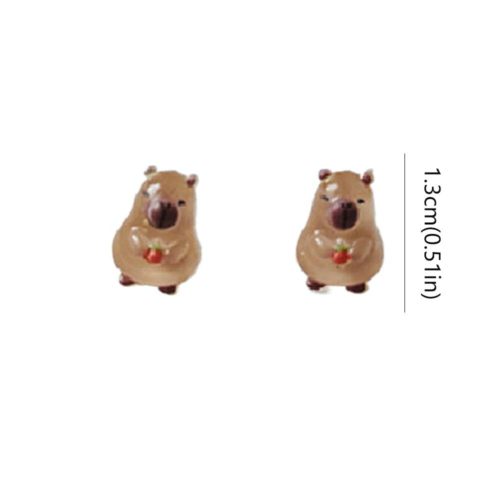 Cartoon Mini Ear Studs Transparent Capybara Stud Earring Retro Carnival
