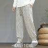 Übergröße 4XL-10XL Modische Oversize-Hosen für Herren Kleidung Lässig Elastischer Bund Lange Hosen