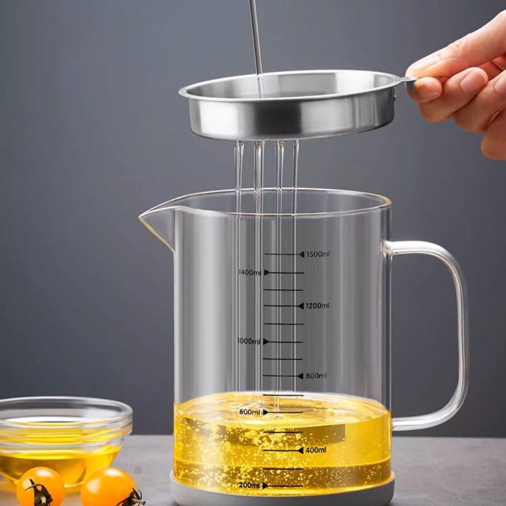 Fine Mesh Kitchen Seasoning Tank 1L/1.5L Capacity Grease Container  Restaurant