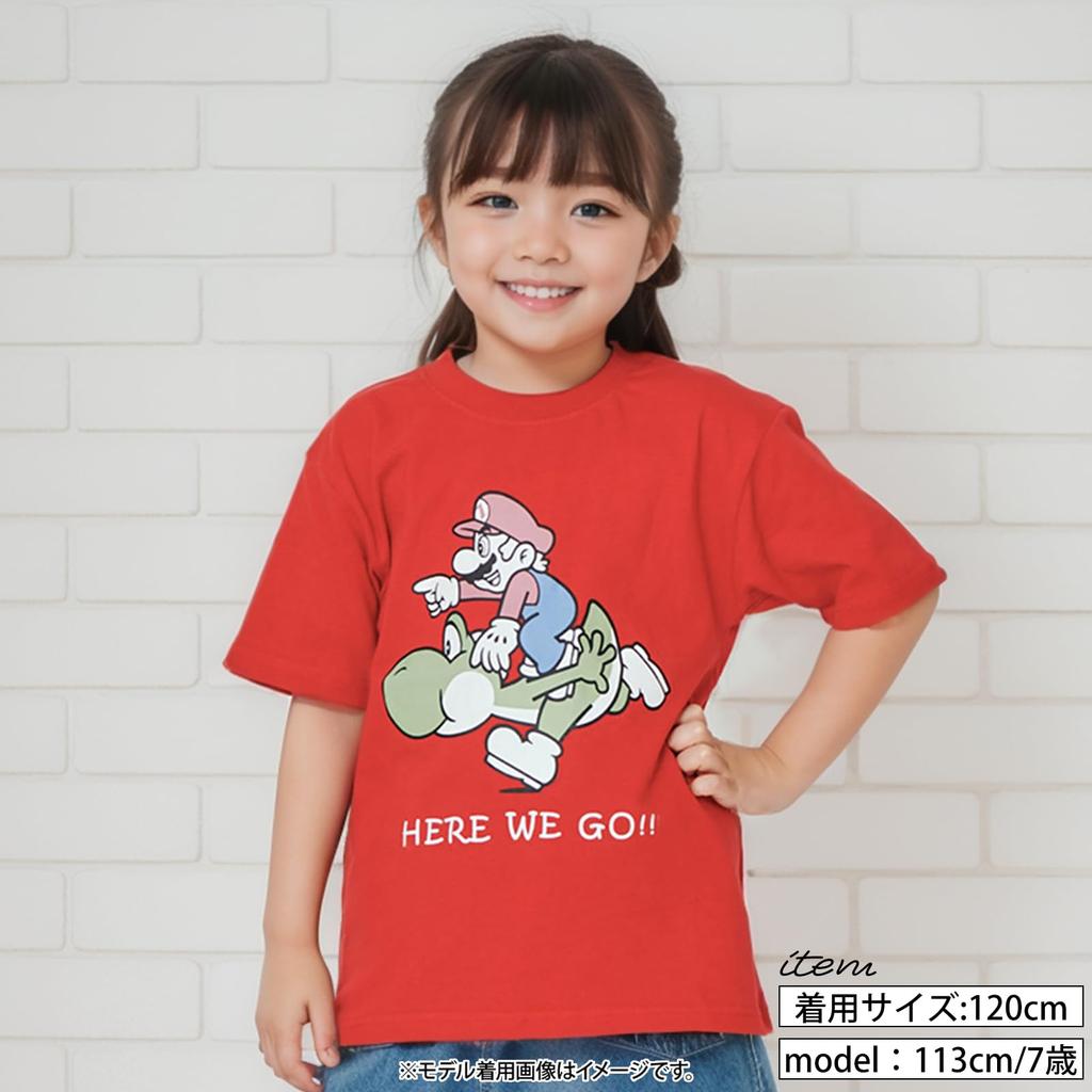 featuring Mario and Yoshi characters Short-sleeved T-shirt (retro style).