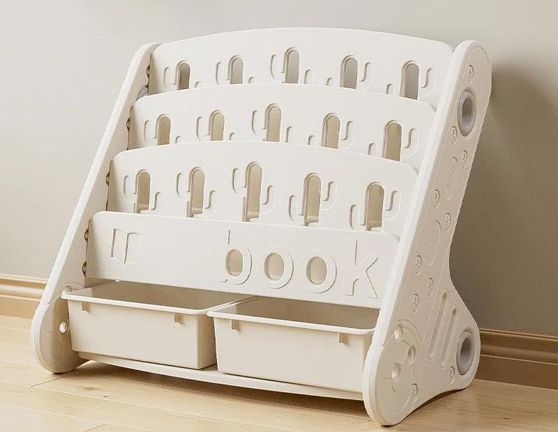 Children's Bookshelf Home Bedroom Children's Picture Books Toy Storage Cabinet Snacks Sundries Organizer Rack Floor Standing