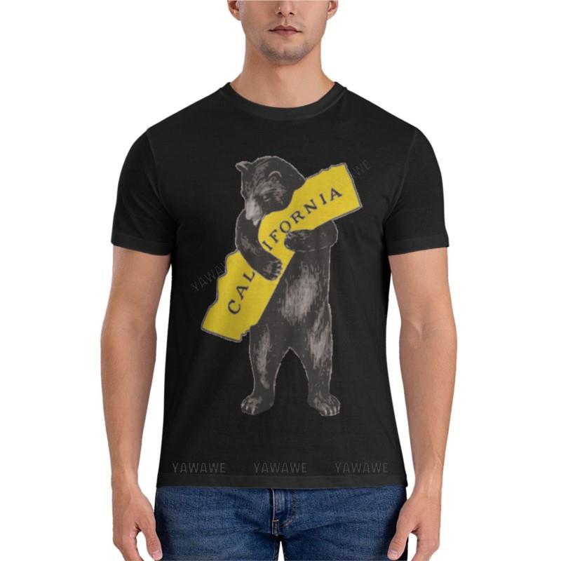 men tshirt Vintage California Bear Hug Illustration Classic TShirt man clothes blank t shirts summer male teeshirt