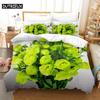 New 3D Print Green Rose Flower Bedding Set Bedroom Soft Modern Bedspreads Comefortable Duvet Cover Quilt Cover And Pillowcase