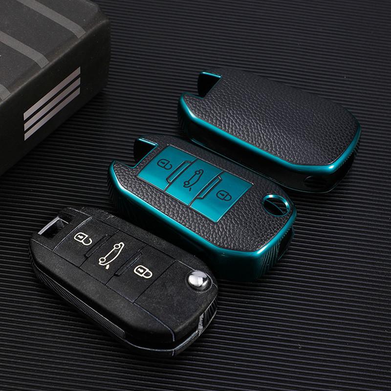 TPU Plating Skin Car Key Cover Case Shell For Peugeot 208 2008 308 3008 408 508 107 301 Citroen C4 CACTUS C5 DS4 DS5 Holder Fob