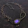 Charoite Necklace Copper Wire Wrapped Gemstone Necklace Adjustable Chain Necklace Peacock Necklace Handmade Necklace For Gift Copper Jewelry