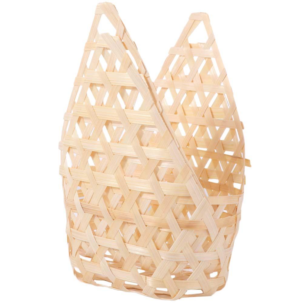 3 Stück Tragbare Bambusgeflecht Geschenkkorb Retro Kreative Aufbewahrungsbox Natürlicher Handgemachter Obstkorb Geschenk