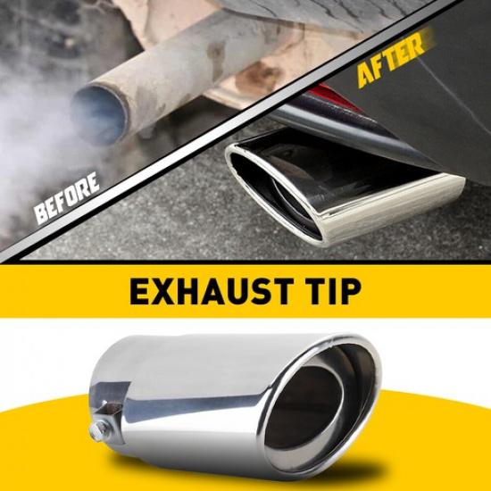 Rear Exhaust Pipe Tail Auto Car Muffler Tip Stainless Steel Universal Chrome