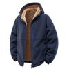 Mens Hooded Fleece Coat Thick Warm Loose Casual Winter Jacket