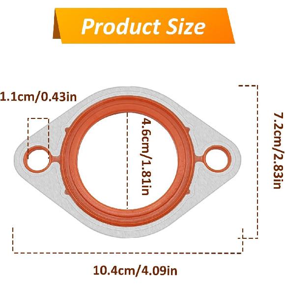 Thermostat Water Neck Housing Gasket - 1/8  Aluminum Carrier+Silicone Thermostat Water Neck Replacement for Chevy SBC BBC 265 283 305 327 350 383 396