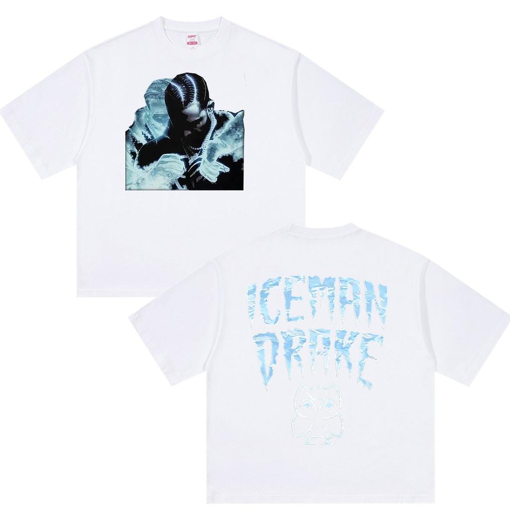Rapper Drake Iceman Album Merch Shirt Men's Summer Fashion Gothic Clothing Y2K T-shirt Loose Oversized Cotton Tee