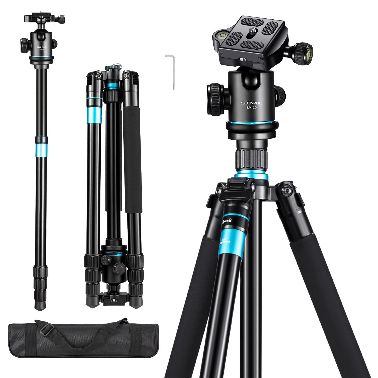 

SOONPHO SP30 Камера 159см Видео Смартфон Телескопический 360 Градусов Нагрузка 25мм Труба Макро Штатив Сумка Совместим с Для Подходящая Оплата Доступна чёрный