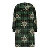 Women's Fashionable Christmas Printed Long Sleeved Drawstring Hooded Zipper Pocket Long Casual Sweatshirt Jacket