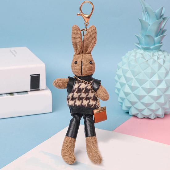 Doll Keychain Animal Design Comfortable Touch Soft Texture Not Easy To Deform Full Filling Decorate Exquisite    Keychain Bag Accessory