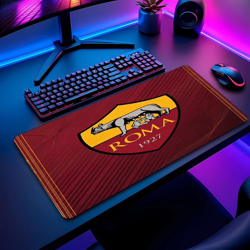 Tappetino per Mouse con Motivo Calcio AS Roma No?Tappetino Mouse da Gioco Antiscivolo con Base in Gomma per Scrivania Ufficio Casa
