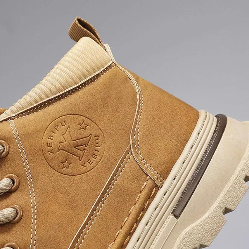 Fashion Fashion Men's Boots High Top Casual sneakers Shoes for Men Designer Anti-Slip Ankle Boots Outdoor Thick Sole Men Working Boots