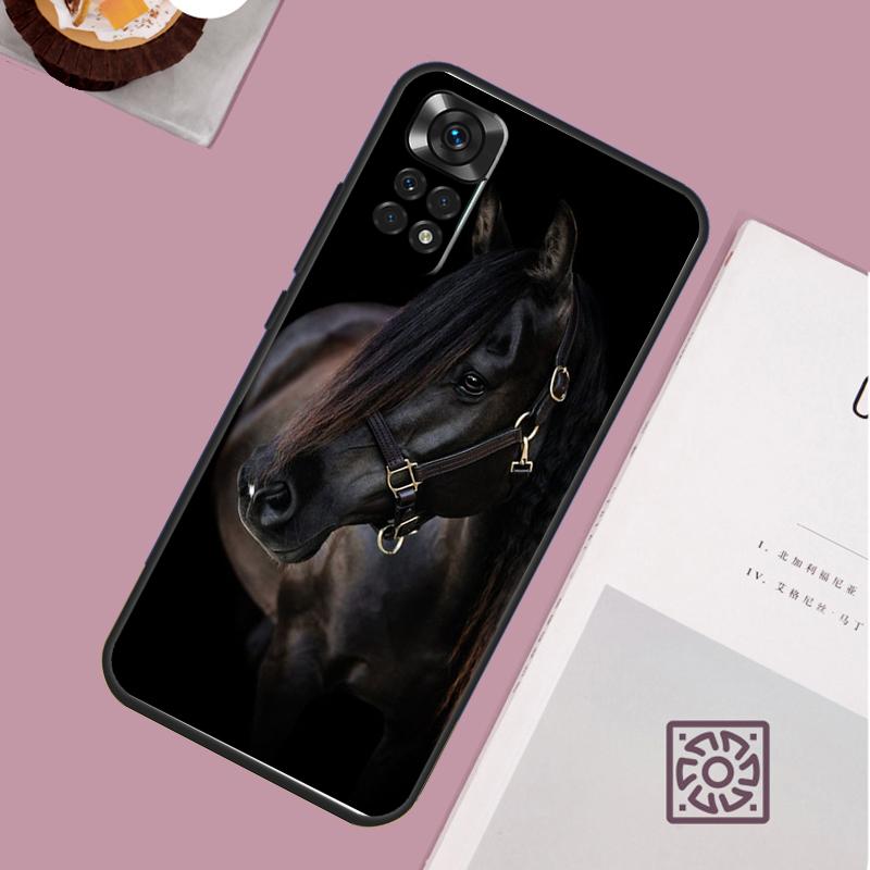 Beautiful Black Horse Phone Case For Xiaomi Redmi Note 13 12 12S 12C 13C 10 10C 9 9C 10S 11S 11 Pro Soft Cover
