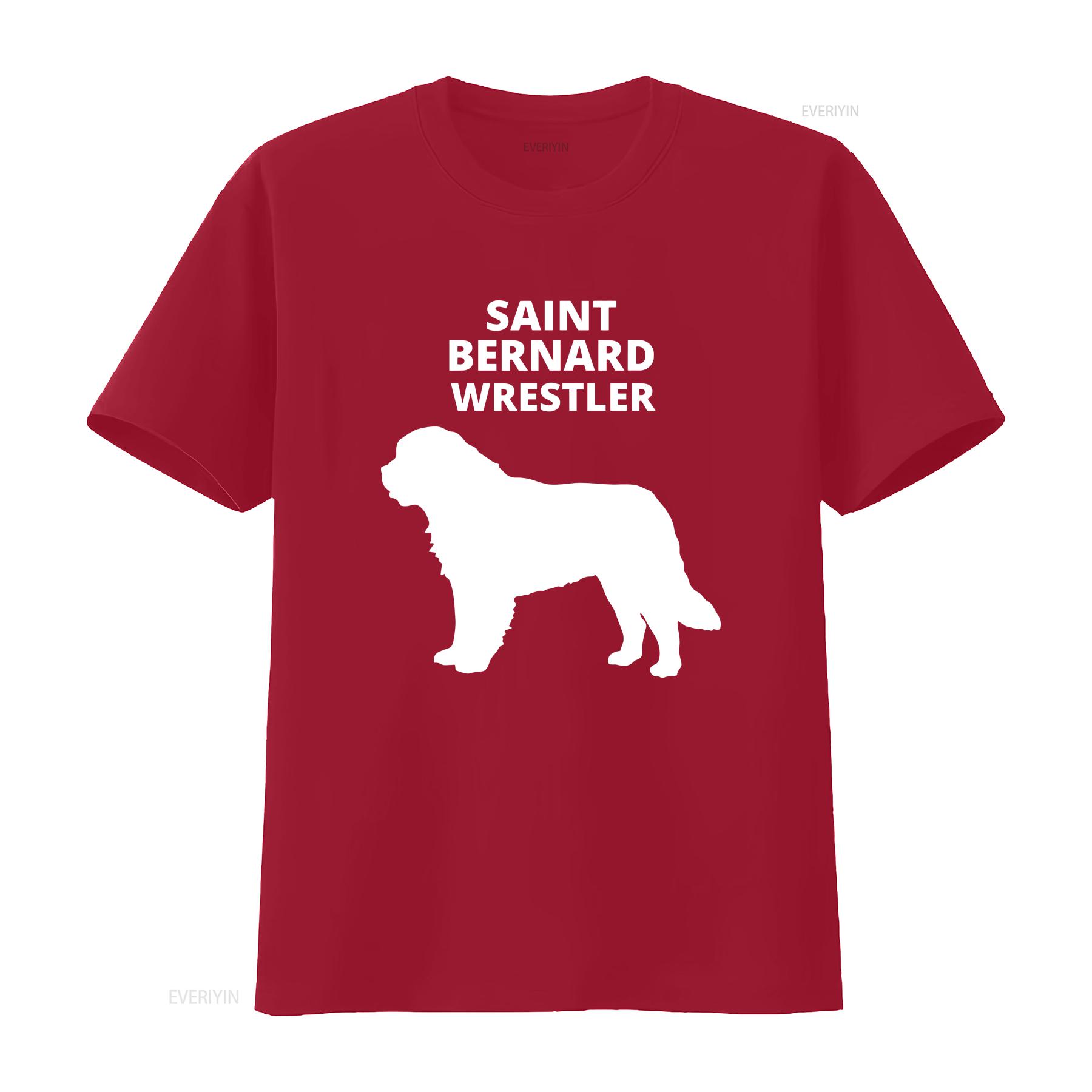 SAINT BERNARD WRESTLER St Dog Lovers T Shirt for Owners vintage Washed Stretched Stylish Slightly graphic homme Soft S
