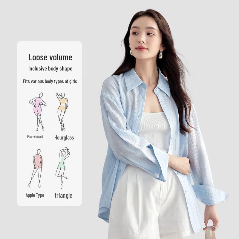 

Women s Elegant Loose Fit Casual Open-Front Shirt XL