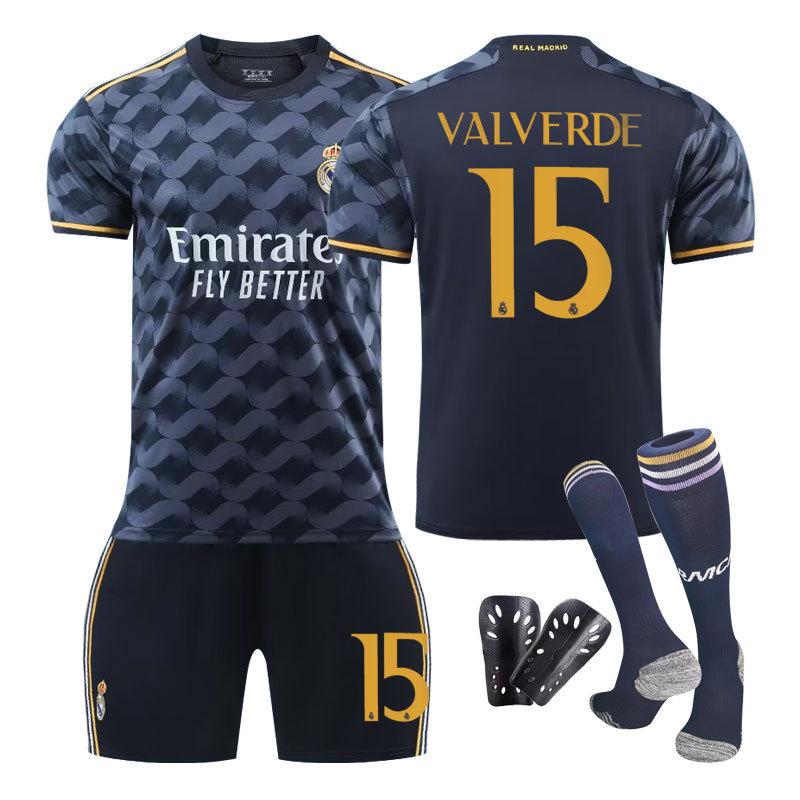 Real Madrid Away Adults and Children's Student Training Clothes Set Jersey Sportswear Men's and Women's Football Clothes La Liga