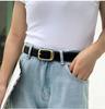 Women's Versatile Black Leather Belt - Fashionable Decorative Waistband for Jeans