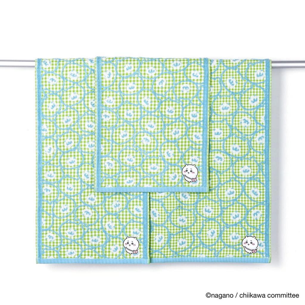 Chiikawa Pochette Bath Gauze 60 X 120 Cm Towel, Green, Pile, Cute, 41-1073300, Approx.