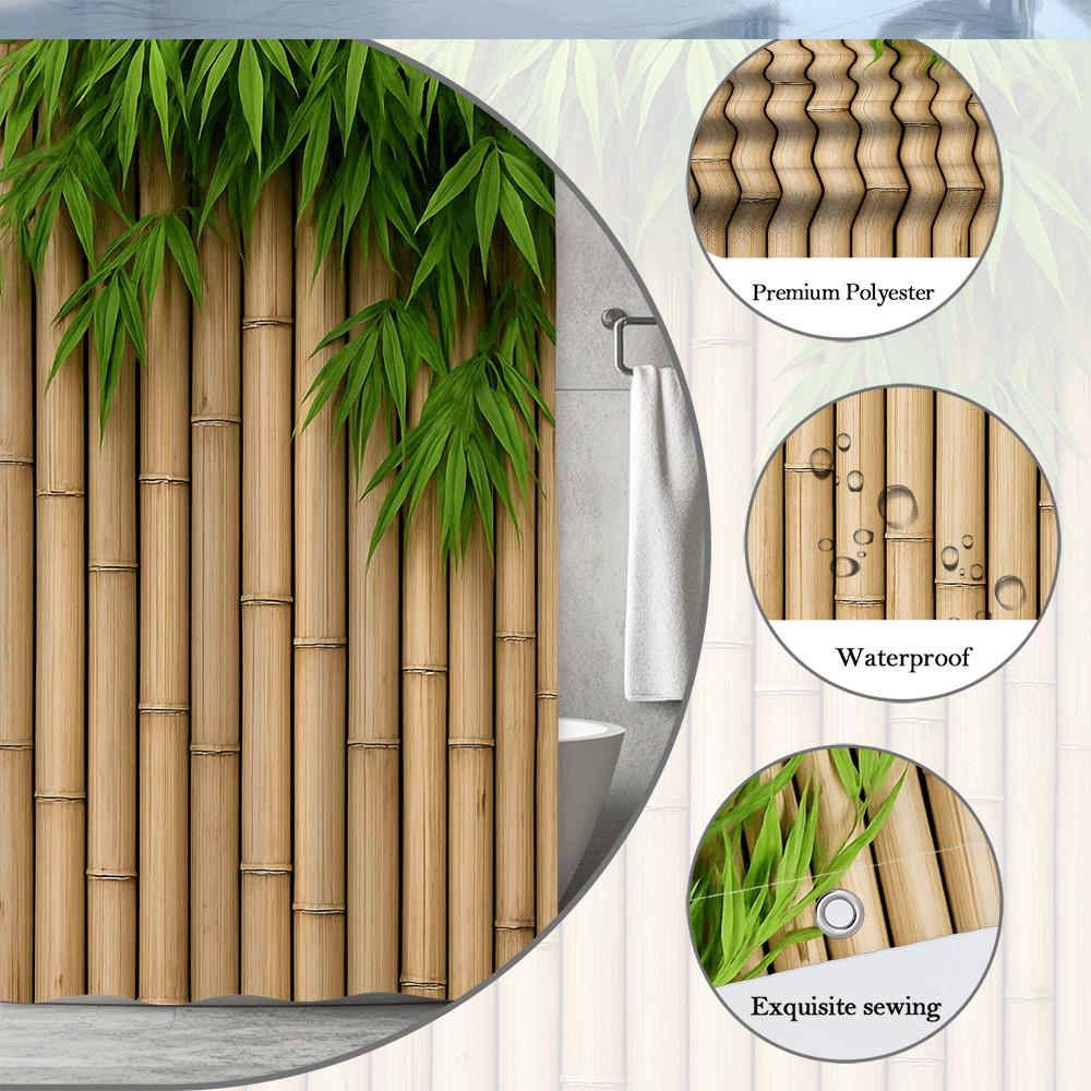 Bamboo Forest Shower Curtain Machine Washable All Season Waterproof Privacy Protection Natural Design Zen Elevate Your Space
