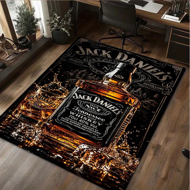 Jack Daniel's Whiskey  Carpet Office Decorative Carpet For Living Room Bedroom Door Mat Floor Rug Computer Chair Area Rug