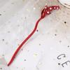 Chinese Punk Ruby Pendant Sword Hairpin Fashion Simple Modern Headdress Back Of The Head Pan Hair Ornament Fashion Retro New