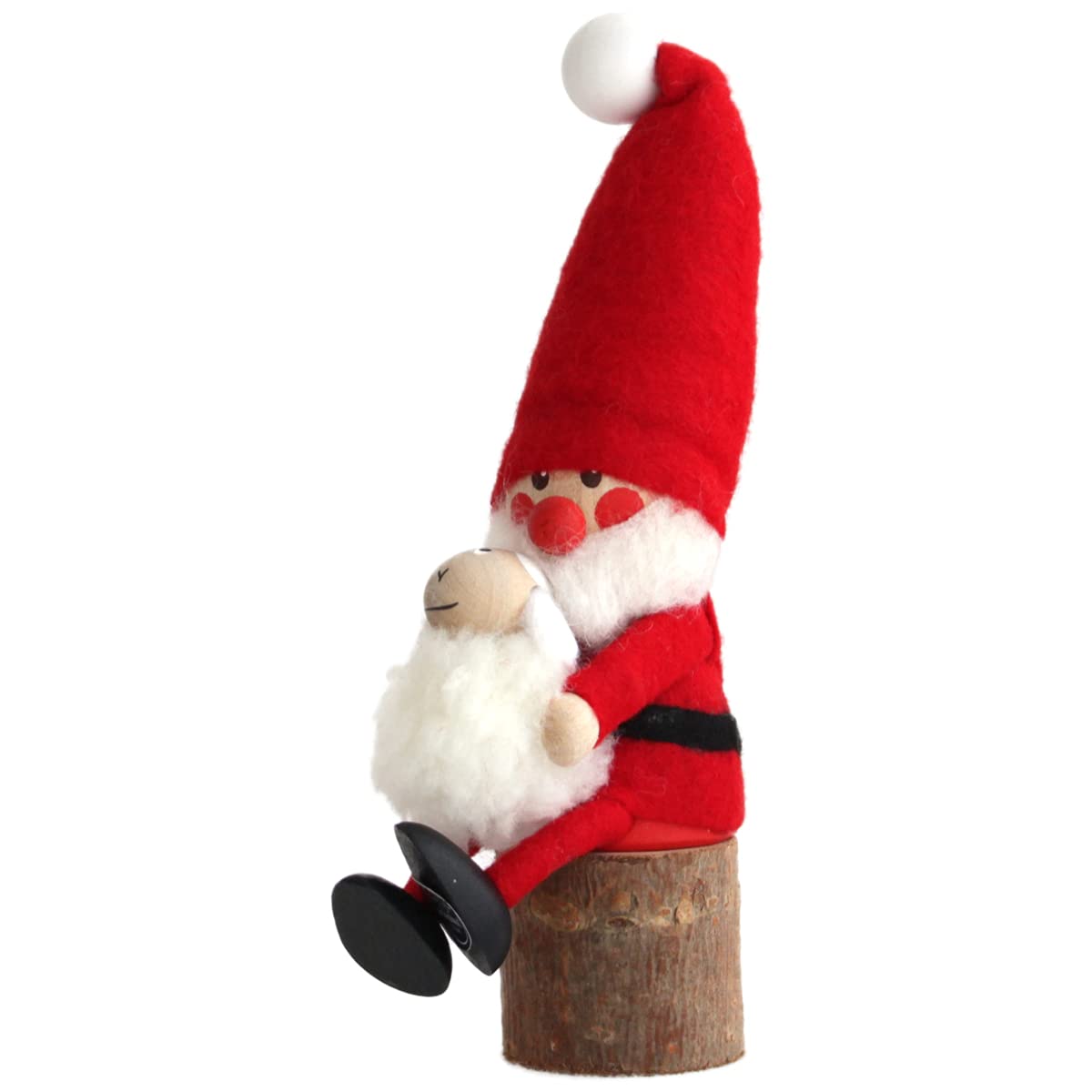 

NORDIKA nisse Рождественский Деревянный Санта, держащий Белую с поленом куклу, Ягненка,