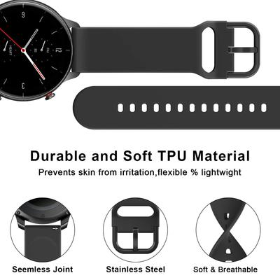Sportowy pasek Do Amazfit GTS-GTR-4-3-2-2e-Mini-Pro-stratos 2 3 Pasek do zegarka Silikonowa bransoletka Correa Amazfit bip-U-S-3-pro 20mm 22mm